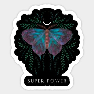 Black Green Illustration Night Butterfly Sticker